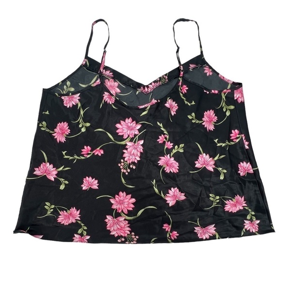 Morgan Taylor Intimates Black Pink Floral V-Neck Camisole Size XXL Women's - Picture 3 of 5